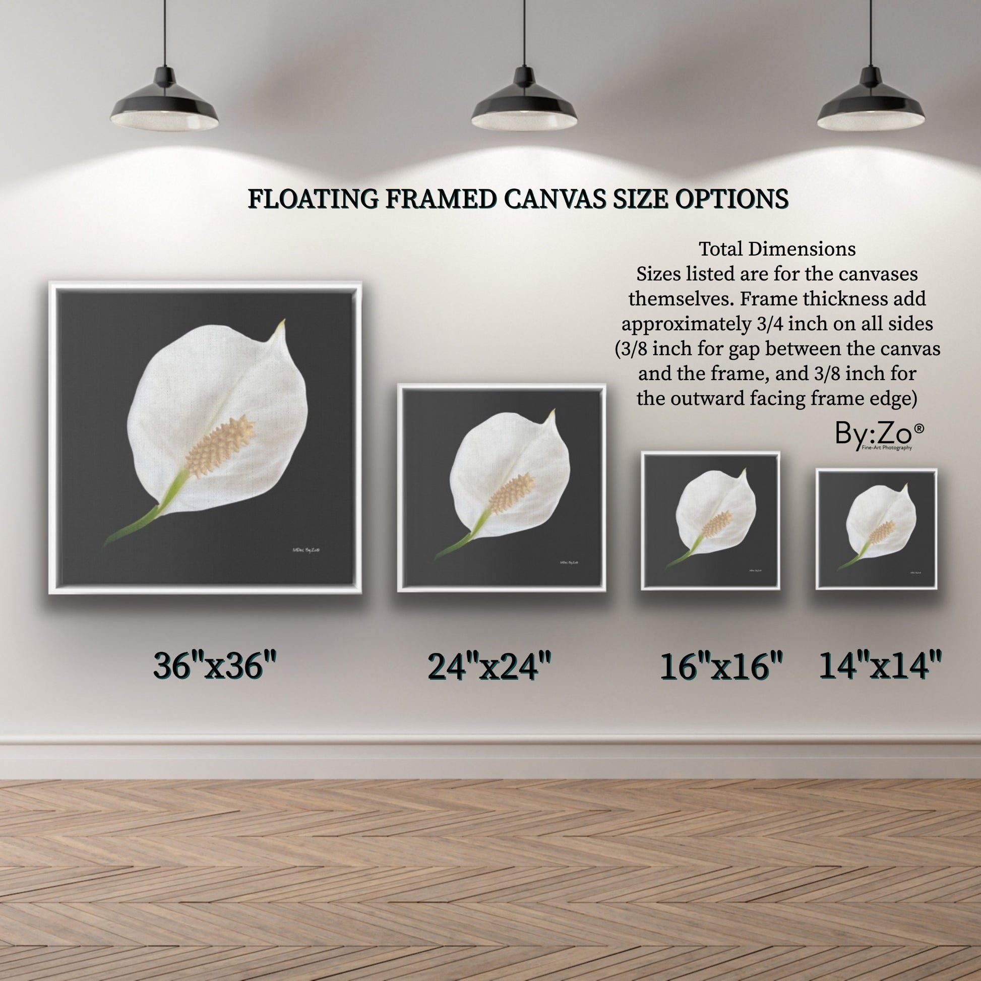 floating peace lily Floater Framed Canvas Peace Lily Original Fine Art Photography Print B – By:Zo