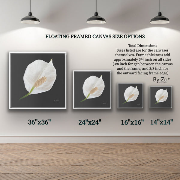 Peace Lily Giclee Print on Floating Framed Canvas Fine Art Photography Print  By:Zo® - By:Zo
