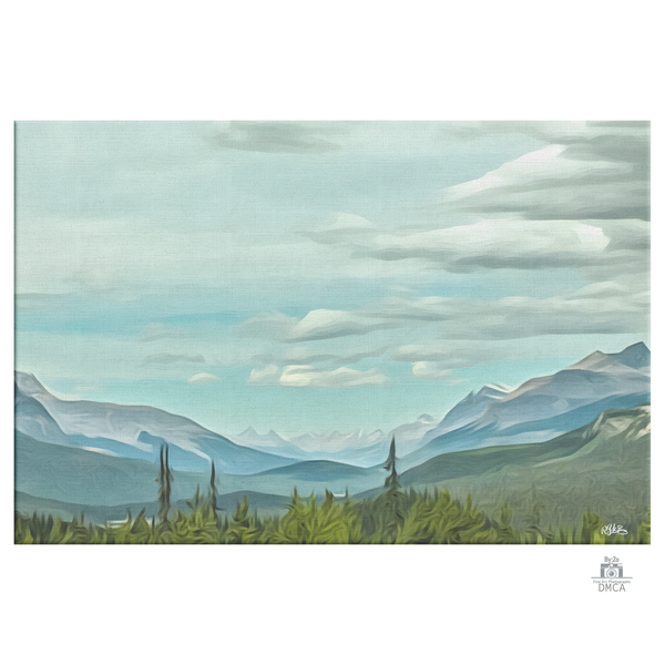 Landscape Canvas Print of Canadian Rocky Mountain derived from Original Photography. 