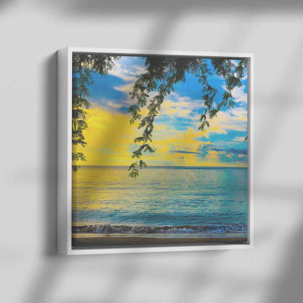 Sunrise In The Pacific Ocean in the Philippine Islands  on Floating Framed Canvas Fine-Art Photography By:Zo® - By:Zo
